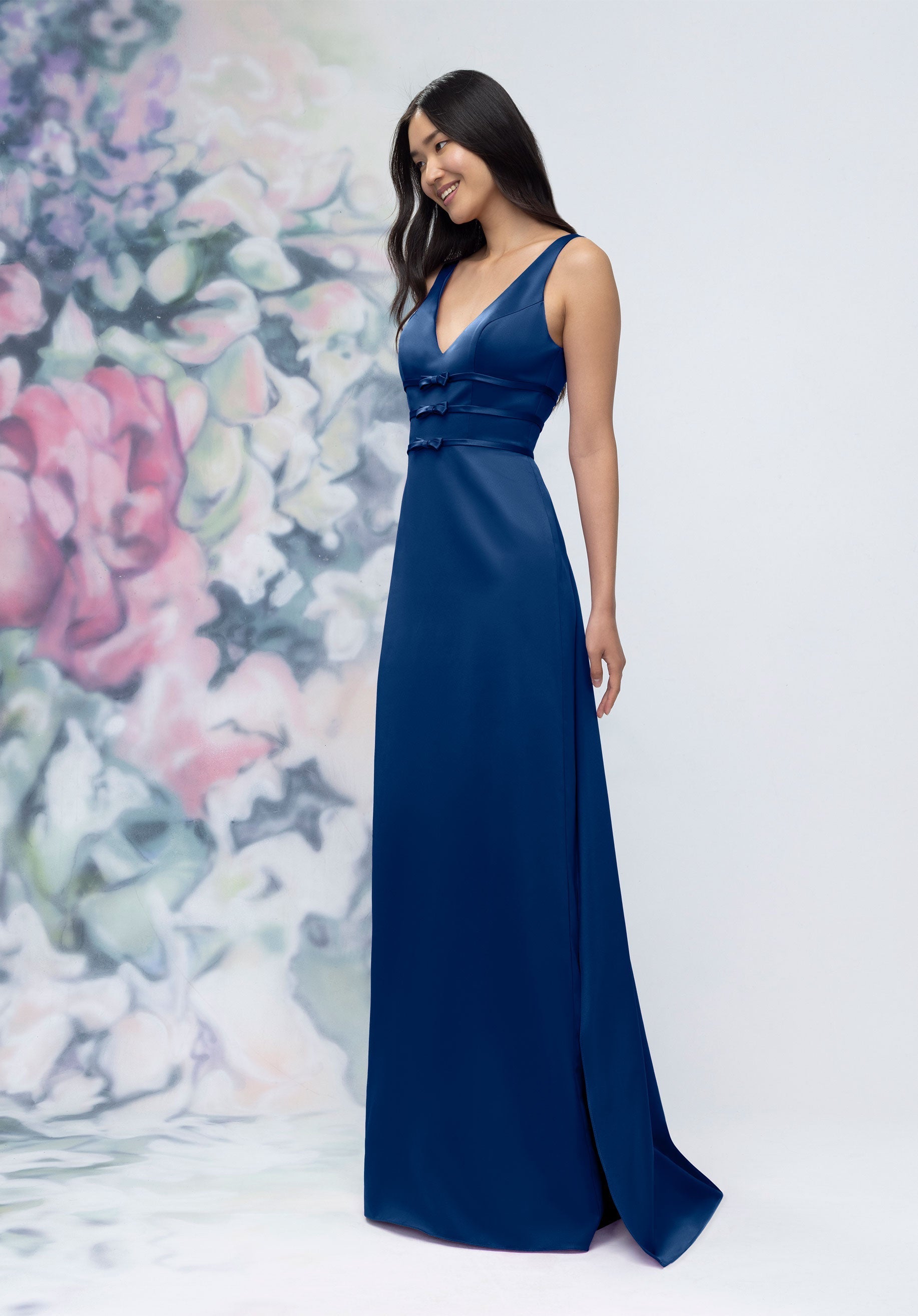 Formal Dresses Formal Long Slit Gown Sapphire-Satin-3030013-Train