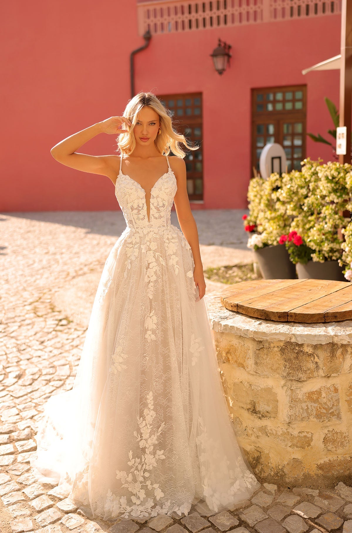Wedding Dresses Long Lace Bridal A Line Wedding Dress Amarra 84222 Ivory/Ivory
