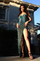 Prom Dresses Fitted Sequin Long Formal Slit Prom Dress Teal