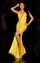 Prom Dresses Fitted Sequin Long Formal Slit Prom Dress Yellow