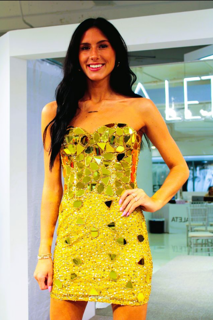 Cocktail Dresses Homecoming Beaded Short Cocktail Dress Gold