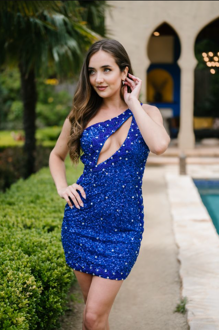 Cocktail Dresses Sequin Short Mini Cocktail Dress Aleta 1324 Royal