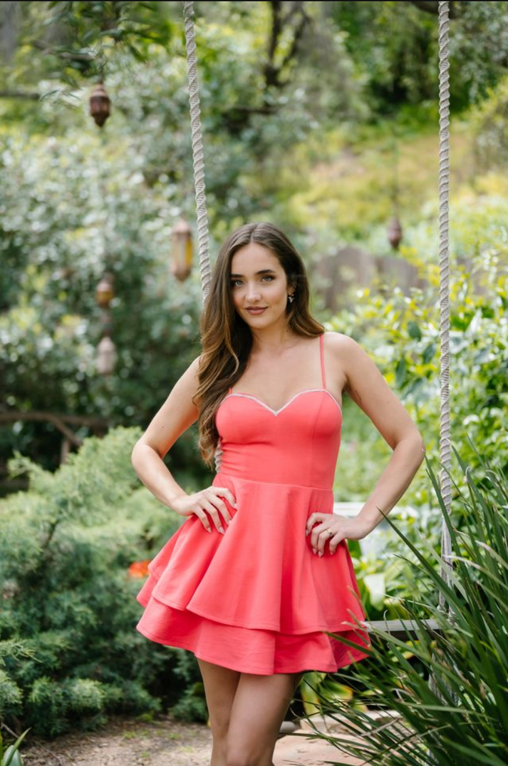 Cocktail Dresses Short A Line Cocktail Dress Aleta 1309 Coral