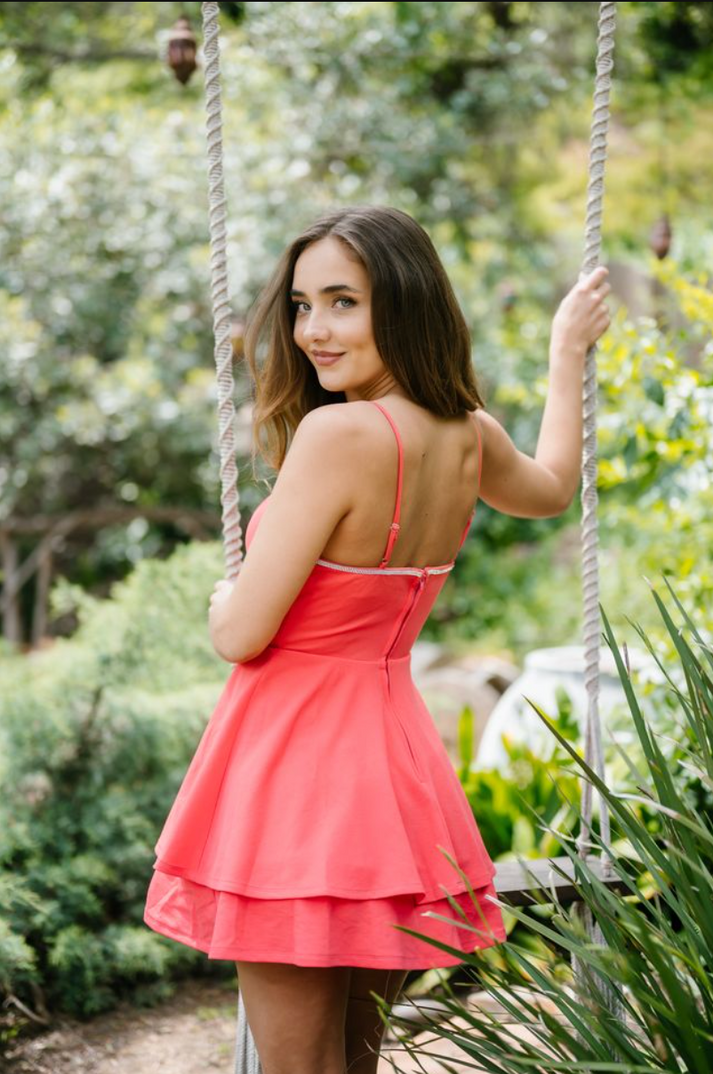 Cocktail Dresses Short A Line Cocktail Dress Aleta 1309 Coral