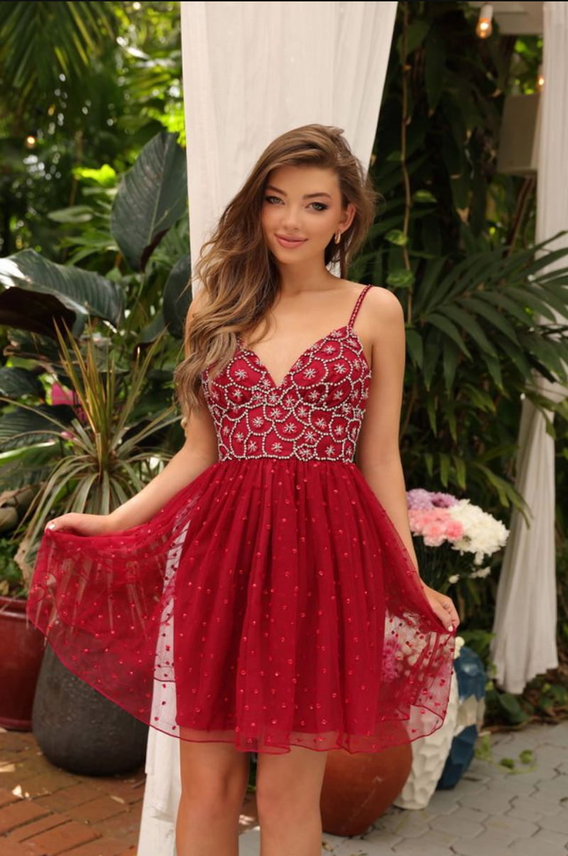 Cocktail Dresses Cocktail A Line Short Homecoming Dress Aleta 1285 Cherry Red