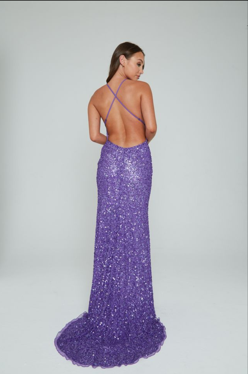 Prom Dresses Long Fitted Formal Sequin Prom Dress Aleta 275 Purple