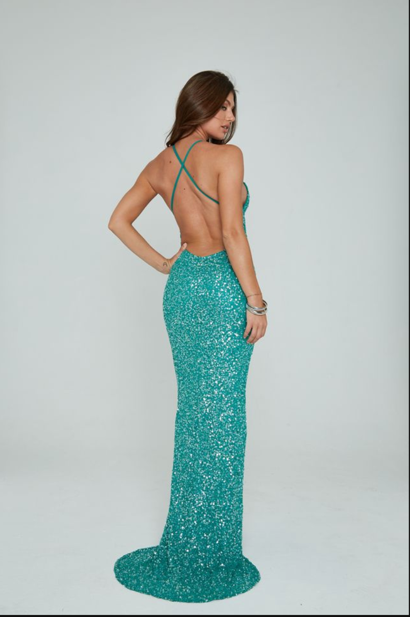 Prom Dresses Long Formal Sequin Fitted Prom Dress Aleta 275 Jade