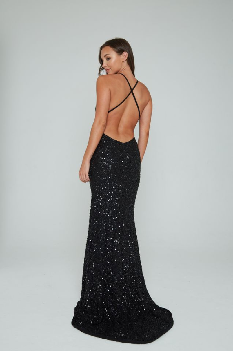 Prom Dresses Long Fitted Formal Sequin Prom Dress Aleta 275 Black