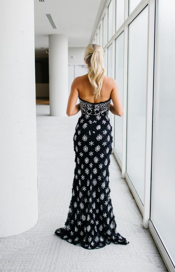 Prom Dresses Long Evening Formal Sequin Prom Dress Black/Silver