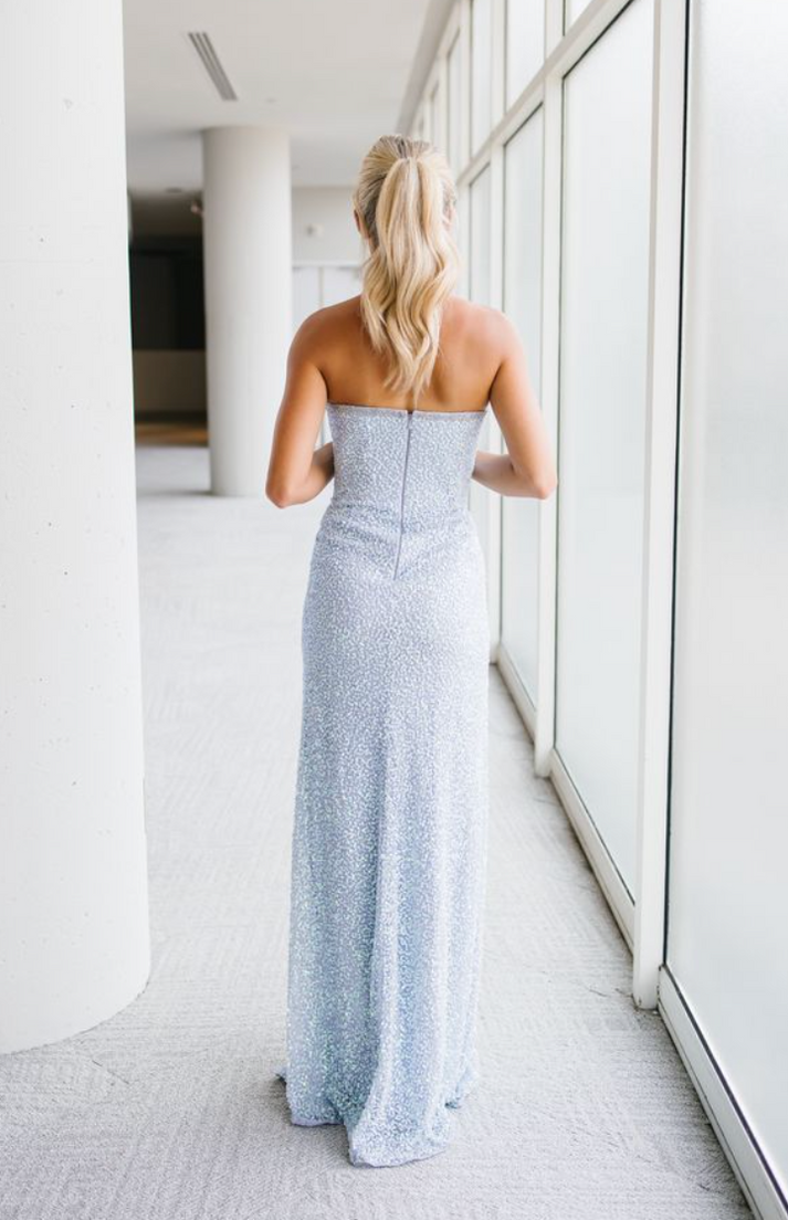 Prom Dresses Sequin Long Formal Fitted Prom Dress Peri Silver