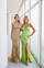 Prom Dresses Long Formal Prom Fitted Slit Evening Dress Champagne