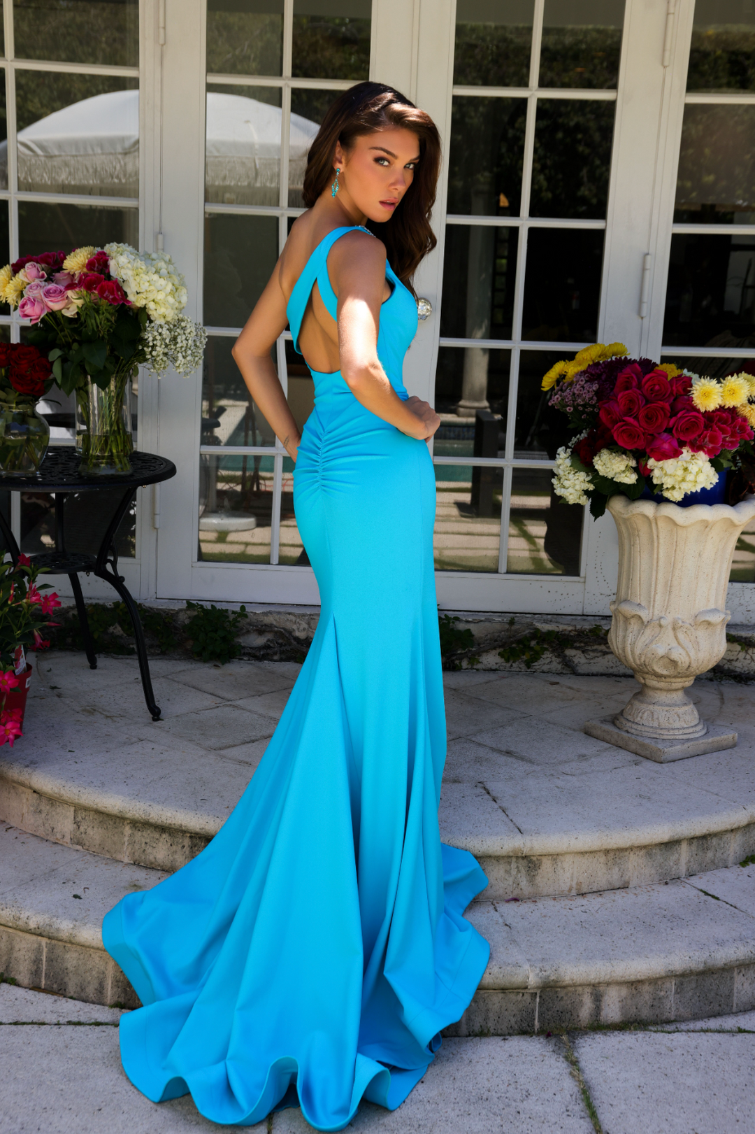 Prom Dresses Prom Fitted Long Formal Slit Dress Turquoise