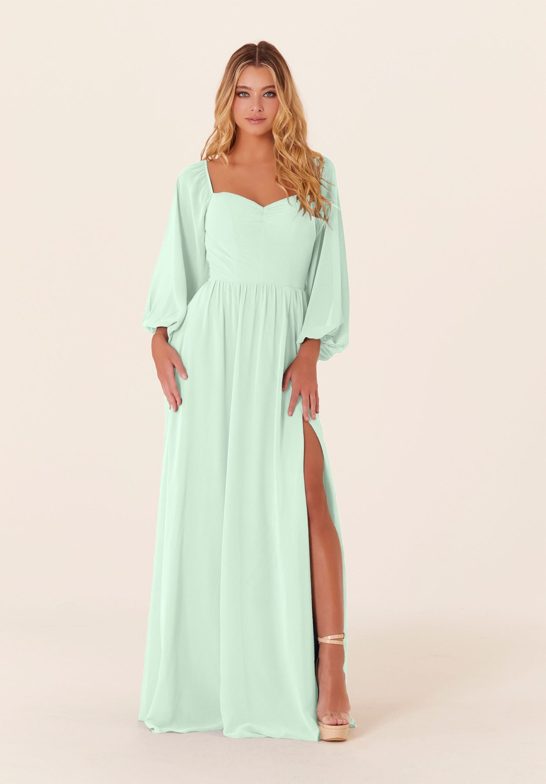 Mother of the Bride Dresses A Line Formal Long Mother of the Bride Dress Sea Glass-Chiffon-21830-Pleated