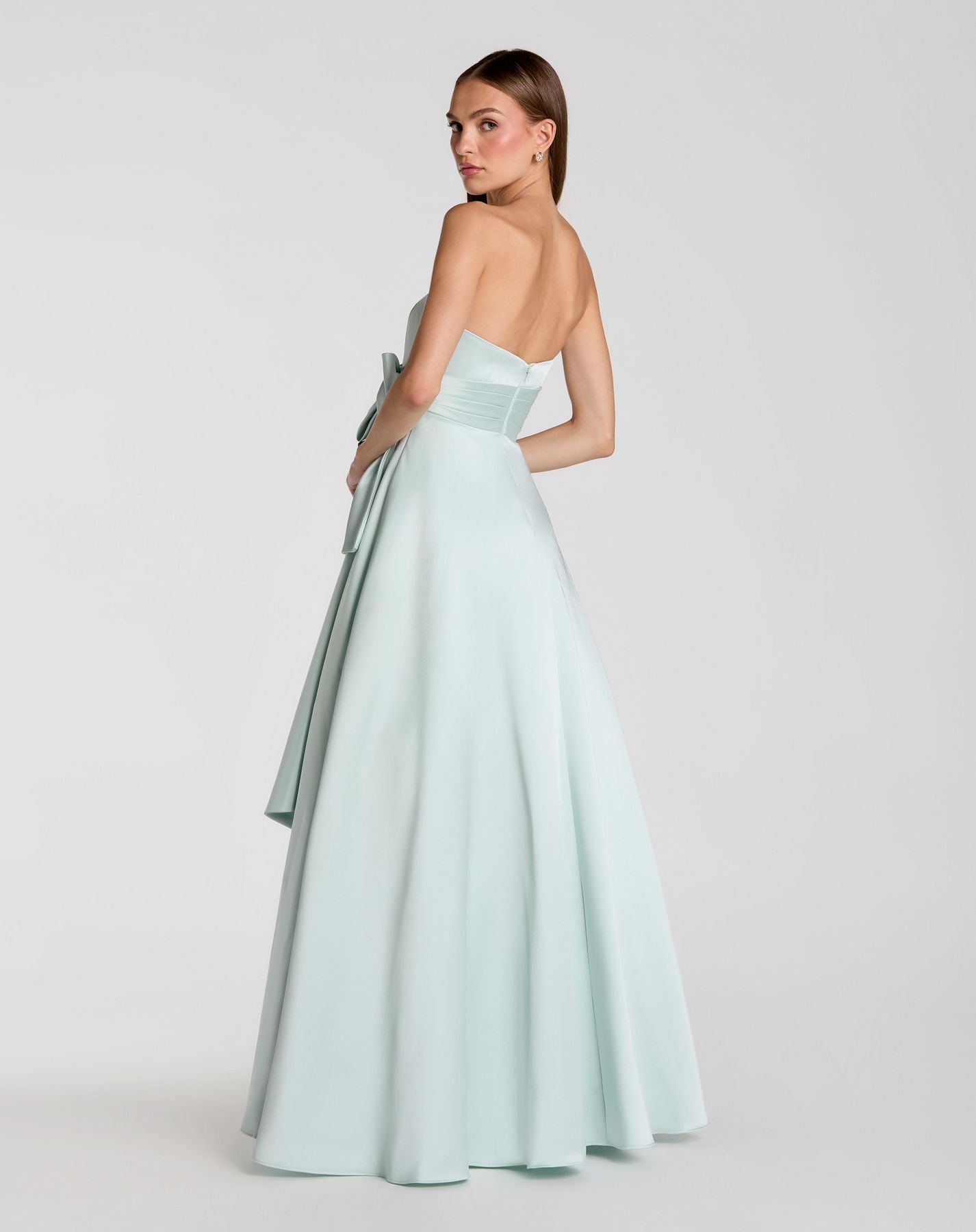 Formal Dresses Long Prom Formal Gown - A Line - Mac Duggal 56318 Seafoam-Satin-56318-A Line