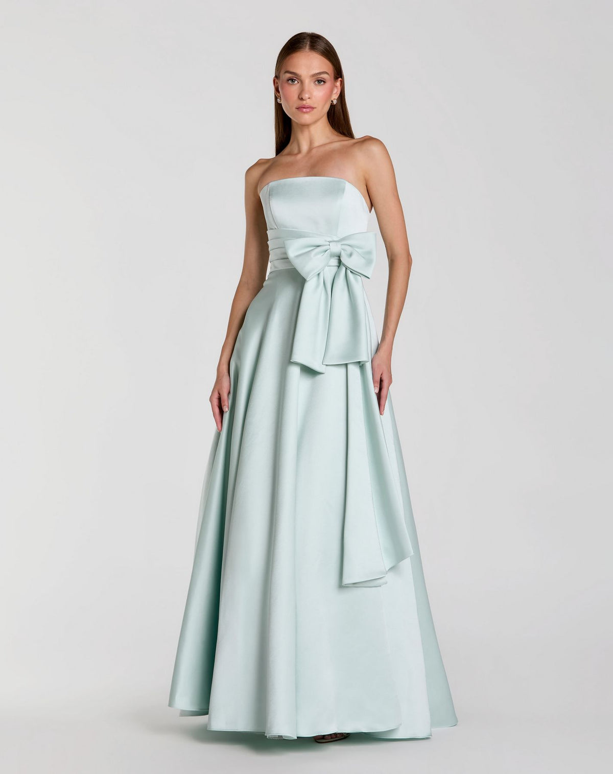 Formal Dresses Long Prom Formal Gown - A Line - Mac Duggal 56318 Seafoam-Satin-56318-A Line