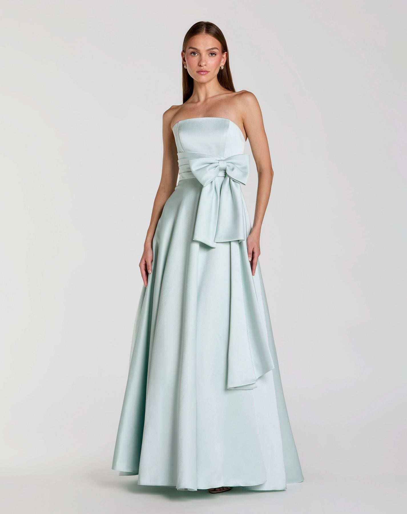 Formal Dresses Long Prom Formal Gown - A Line - Mac Duggal 56318 Seafoam-Satin-56318-A Line