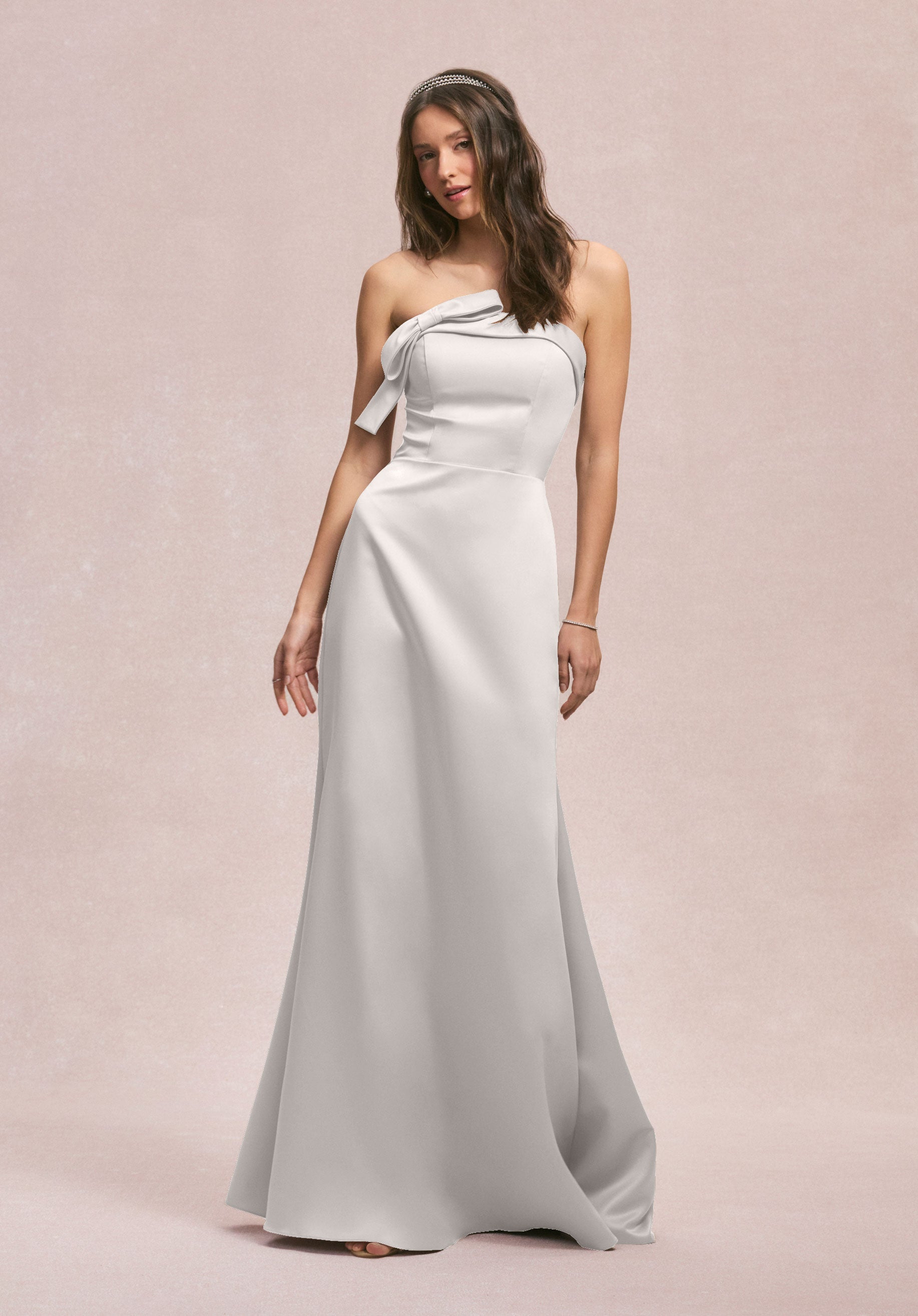 Formal Dresses Long A Line Formal Evening Dress Silver-Satin-31246-Fitted
