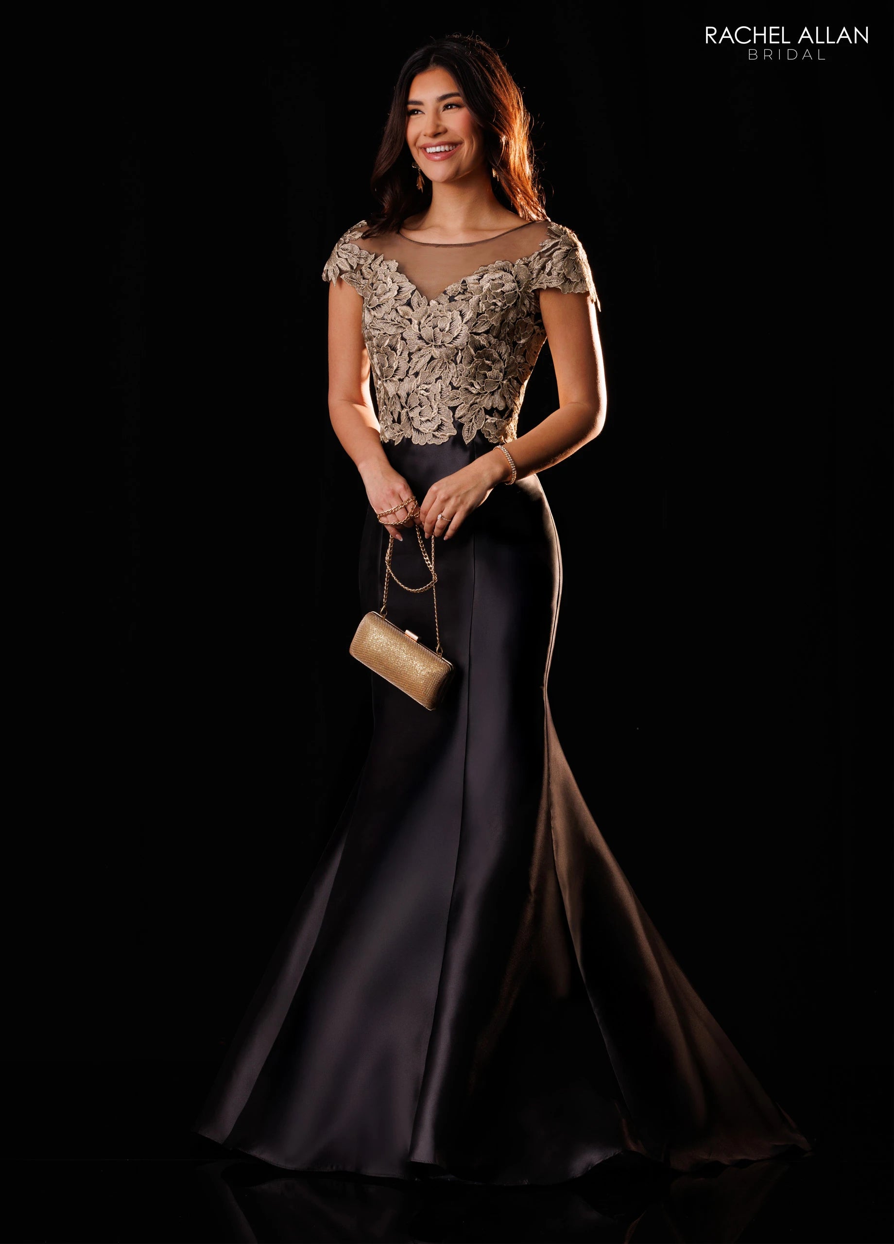 Illusion Floor-Length Satin Formal Mermaid/Trumpet Rachel Allan RB8233