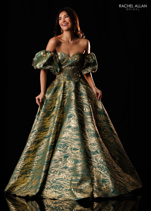 Strapless Curved Neck Floor-Length Mikado Formal A-Line Rachel Allan RB8252