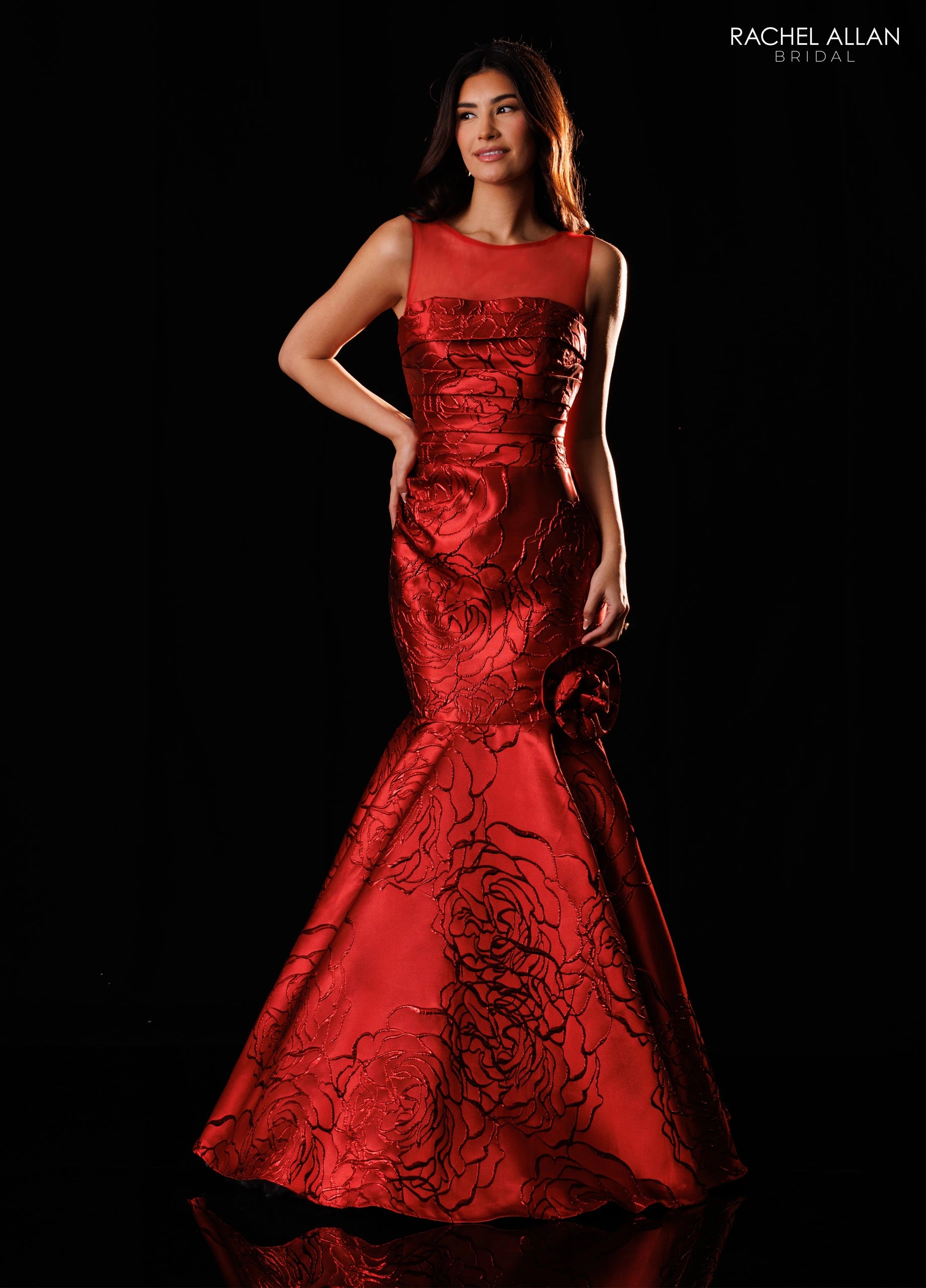 Illusion Floor-Length Satin Formal Mermaid/Trumpet Rachel Allan RB8236