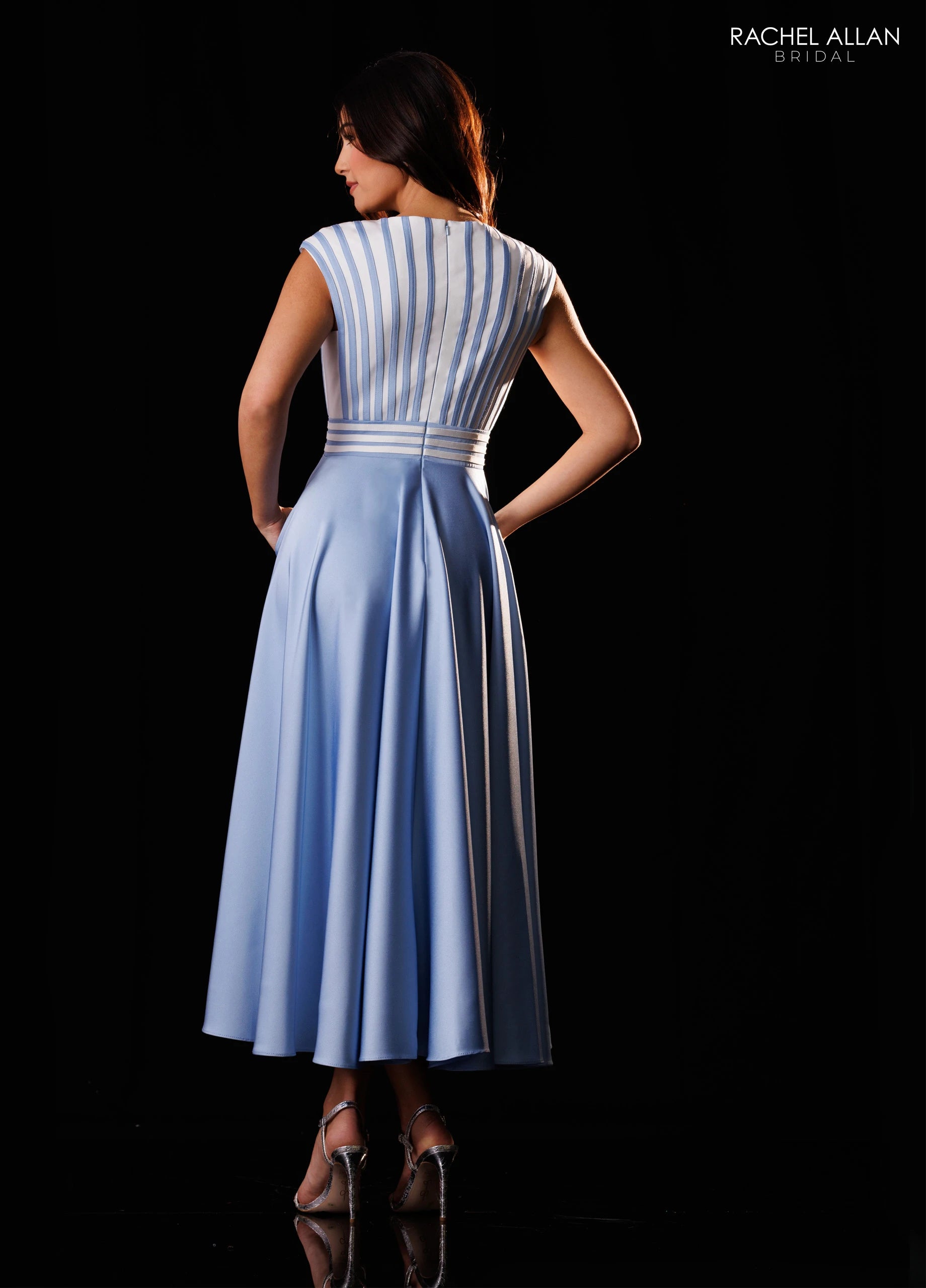 Bateau Tea-Length Satin Formal A-Line Rachel Allan RB8241