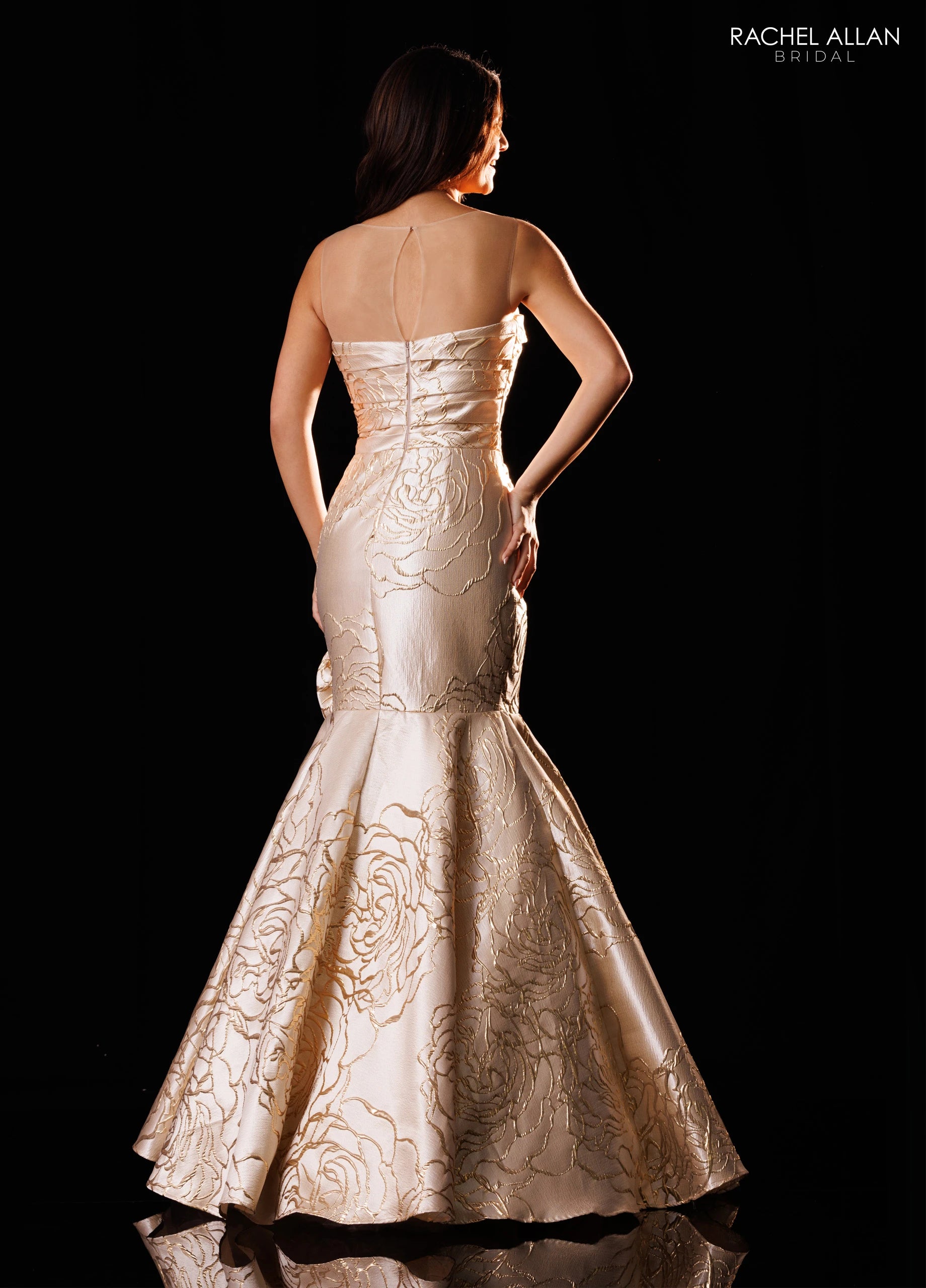 Illusion Floor-Length Satin Formal Mermaid/Trumpet Rachel Allan RB8236