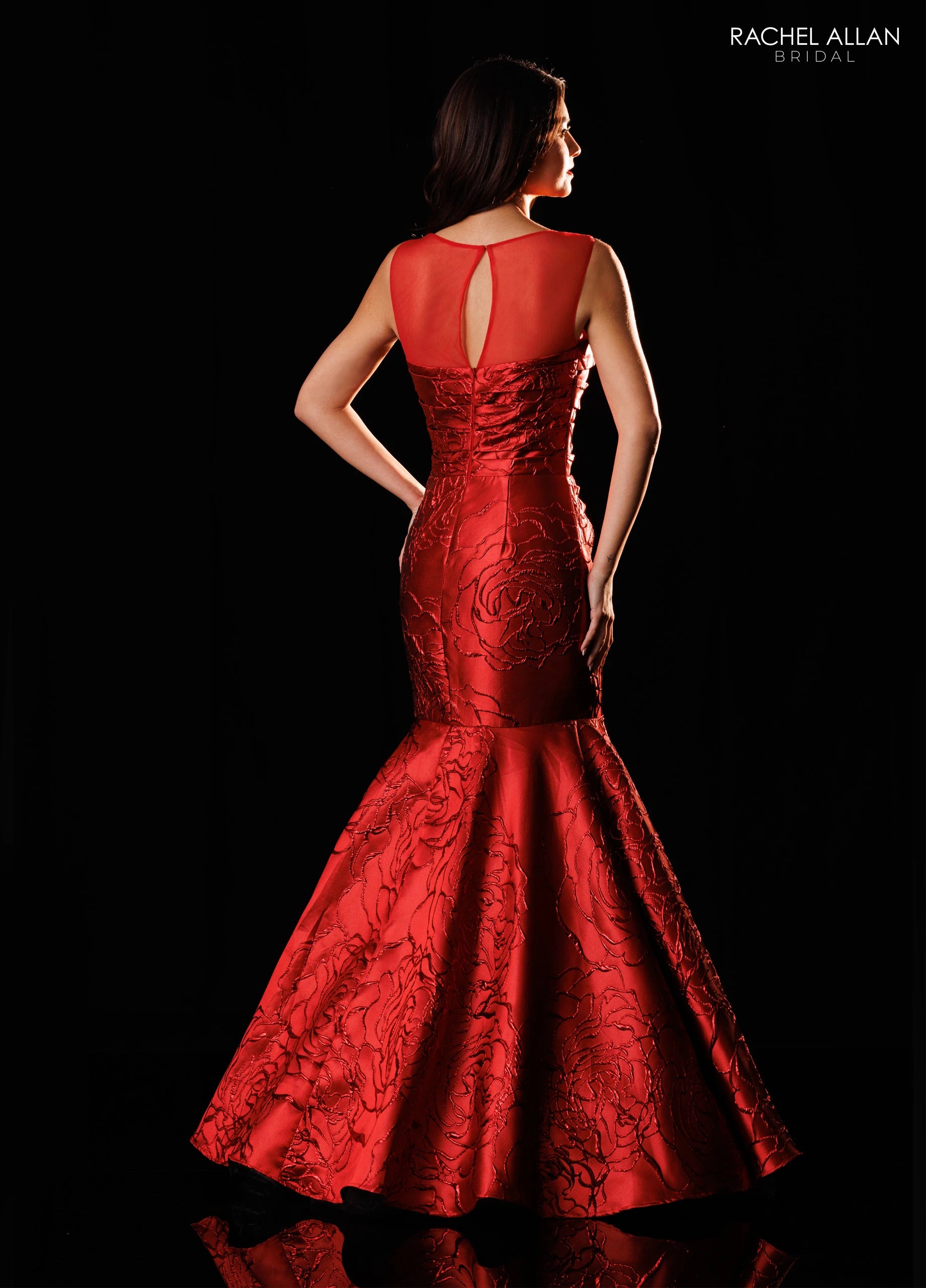 Illusion Floor-Length Satin Formal Mermaid/Trumpet Rachel Allan RB8236