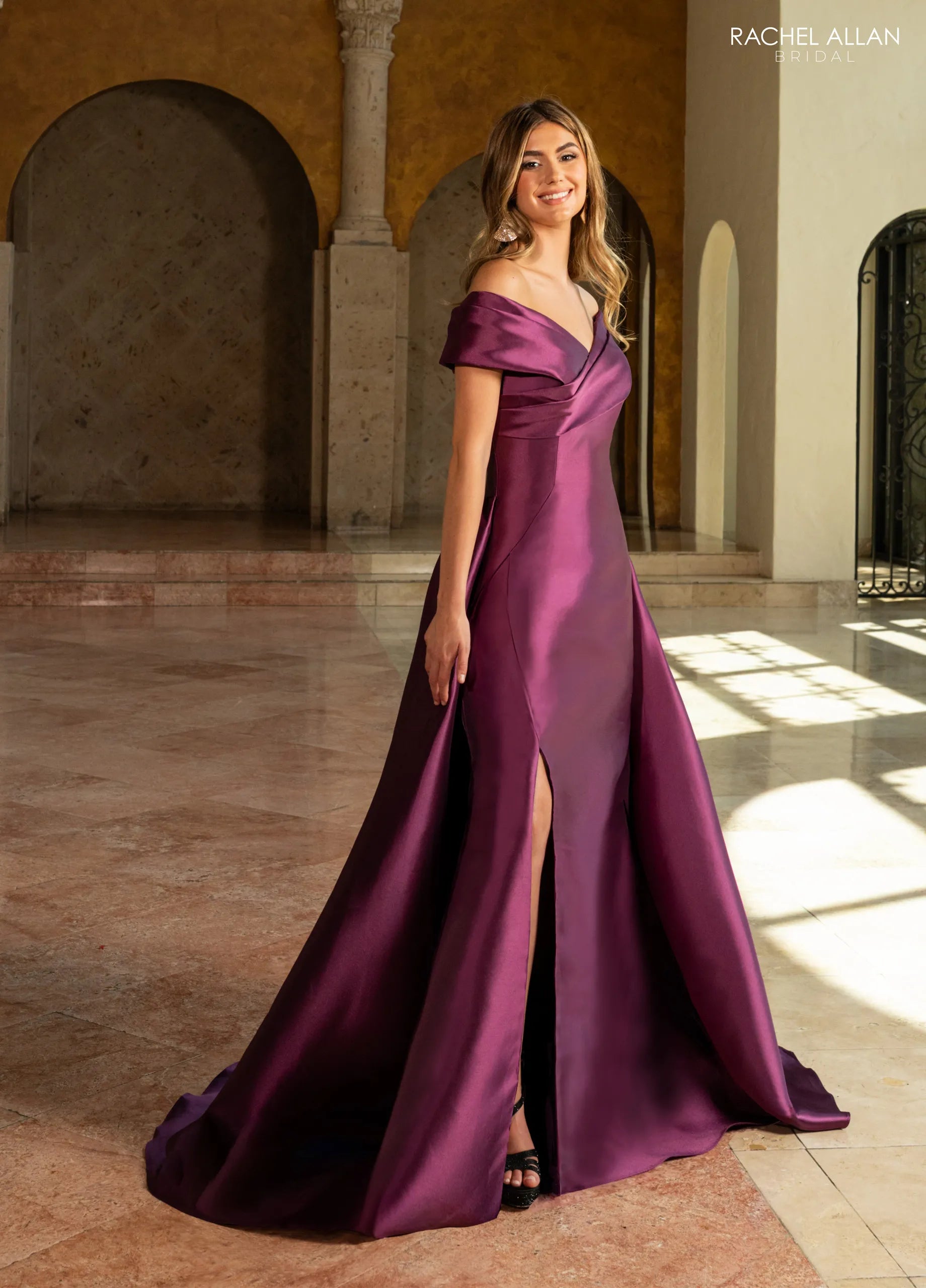 green emerald velvet dress V-Back Long White Mikado Prom Dress with Pockets Off White / 4