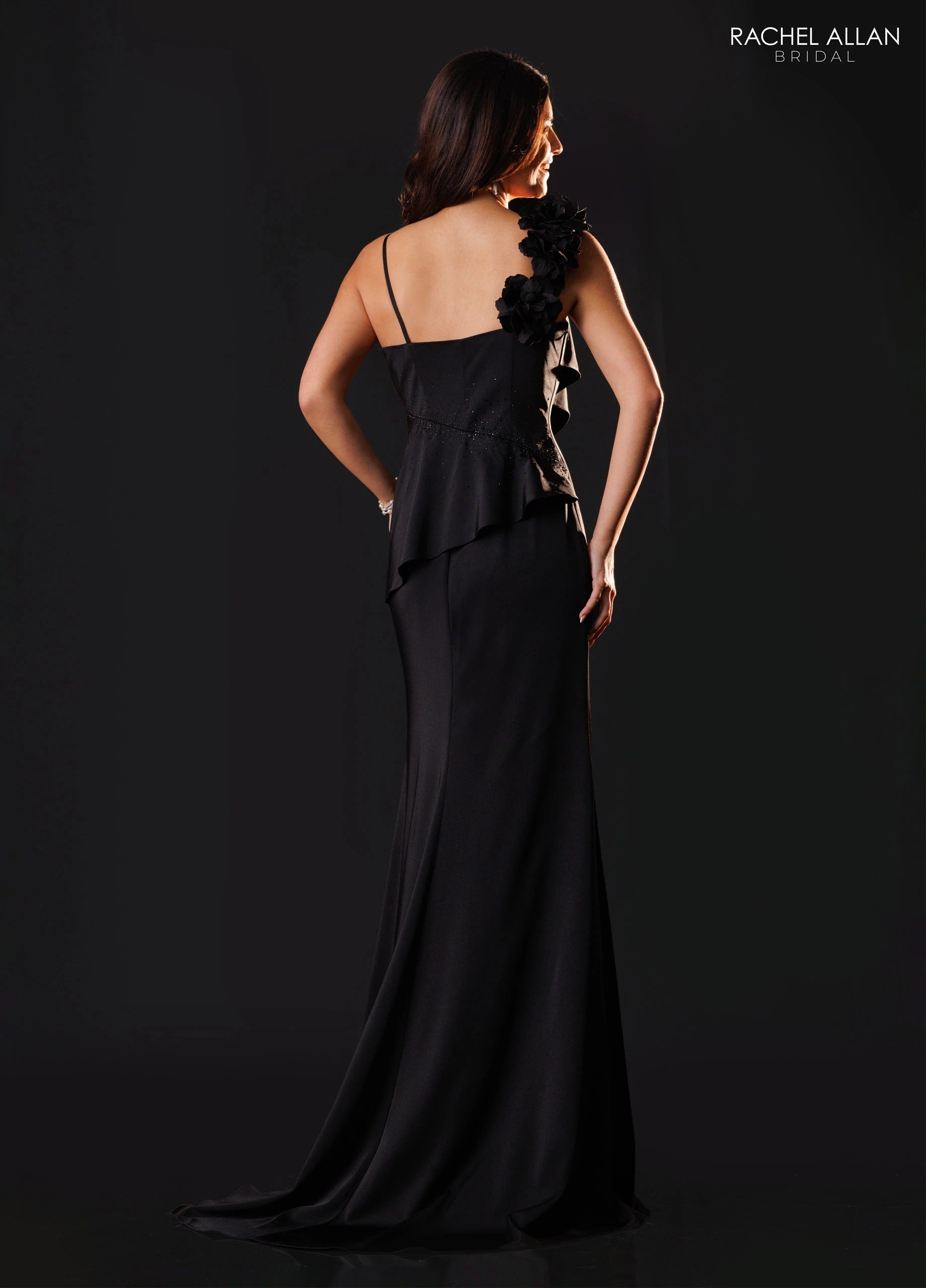 Square Floor-Length Satin Formal Sheath/Column Rachel Allan RB8246