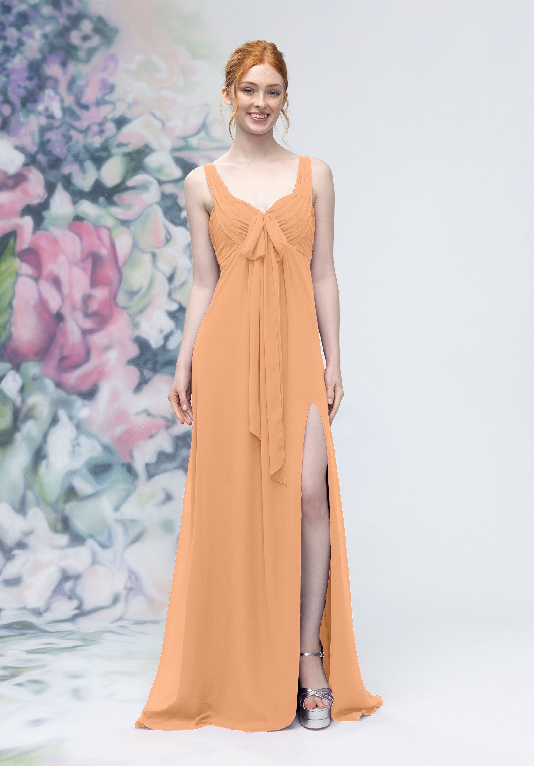 Formal Dresses Formal Long A Line Slit Dress Sorbet-Chiffon-3030009-Pleated
