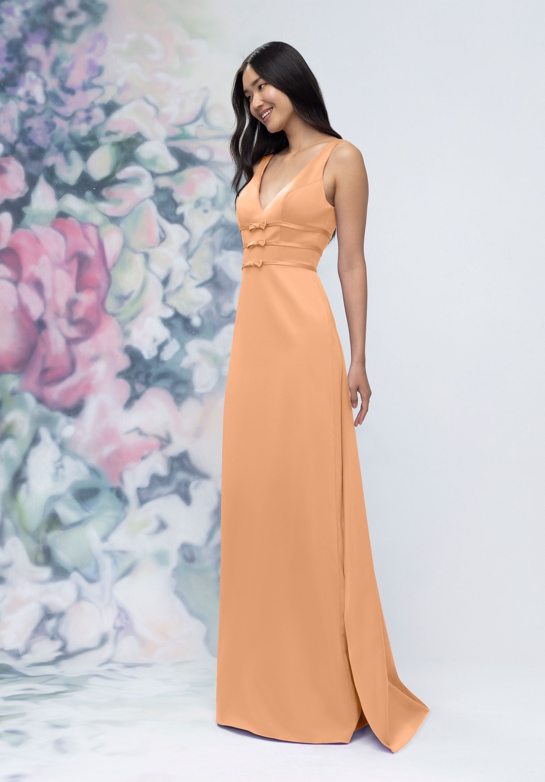 Formal Dresses Formal Long Slit Dress Sorbet-Satin-3030013-Train