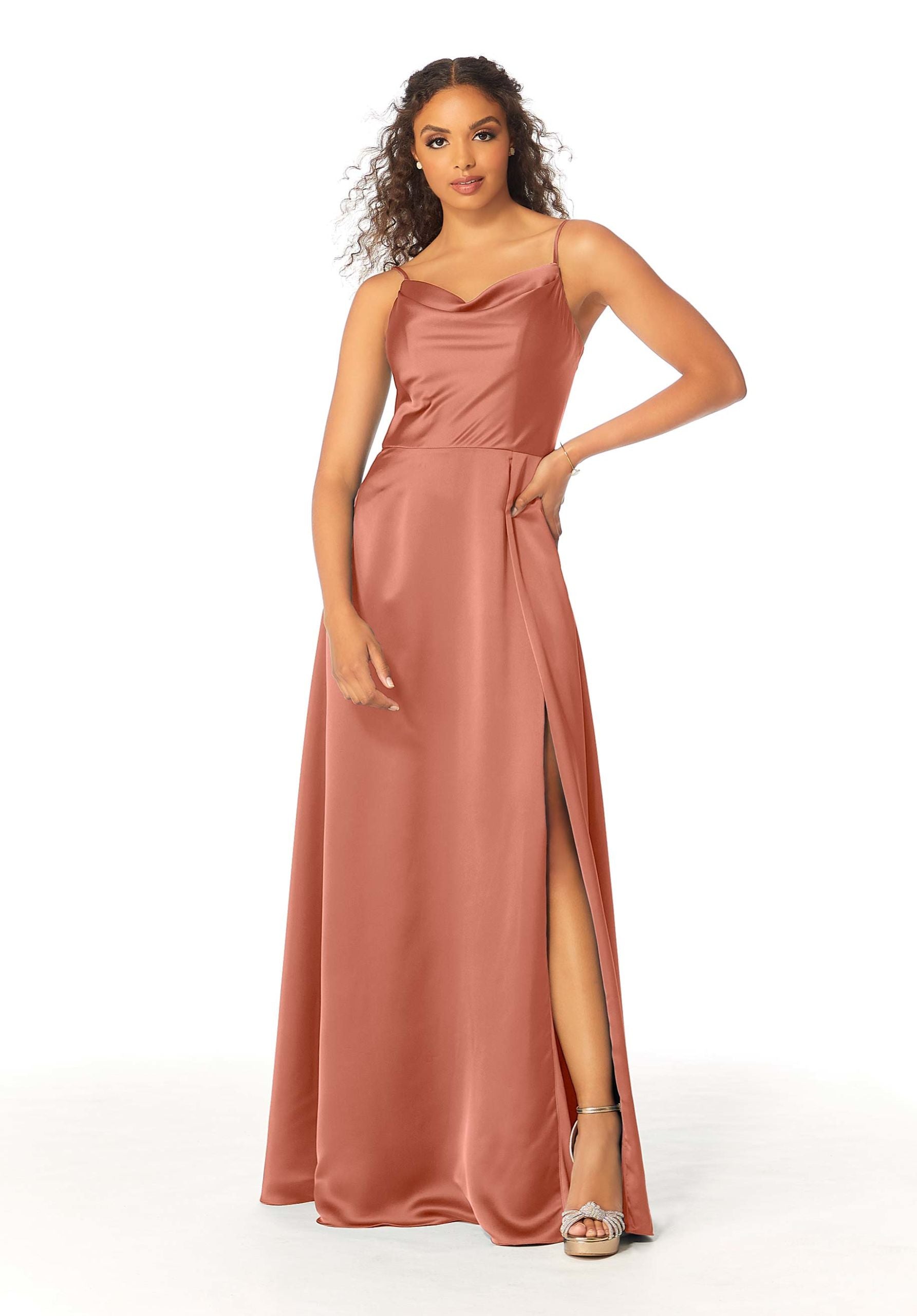 Formal Dresses Long Formal Evening A Line Dress Spice-Satin-21813-Cowl