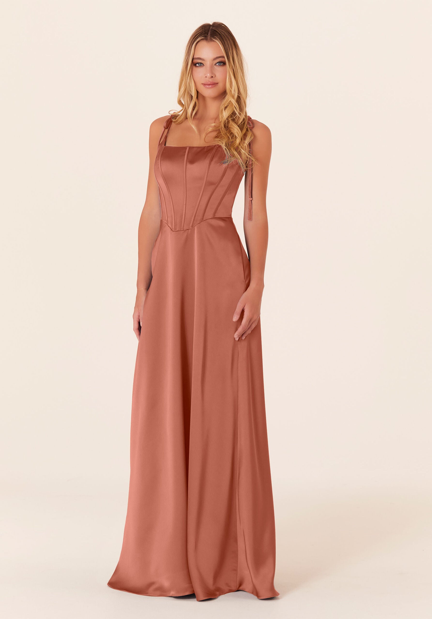 Formal Dresses A Line Corset Long Formal Dress Spice-Satin-21822-Corset