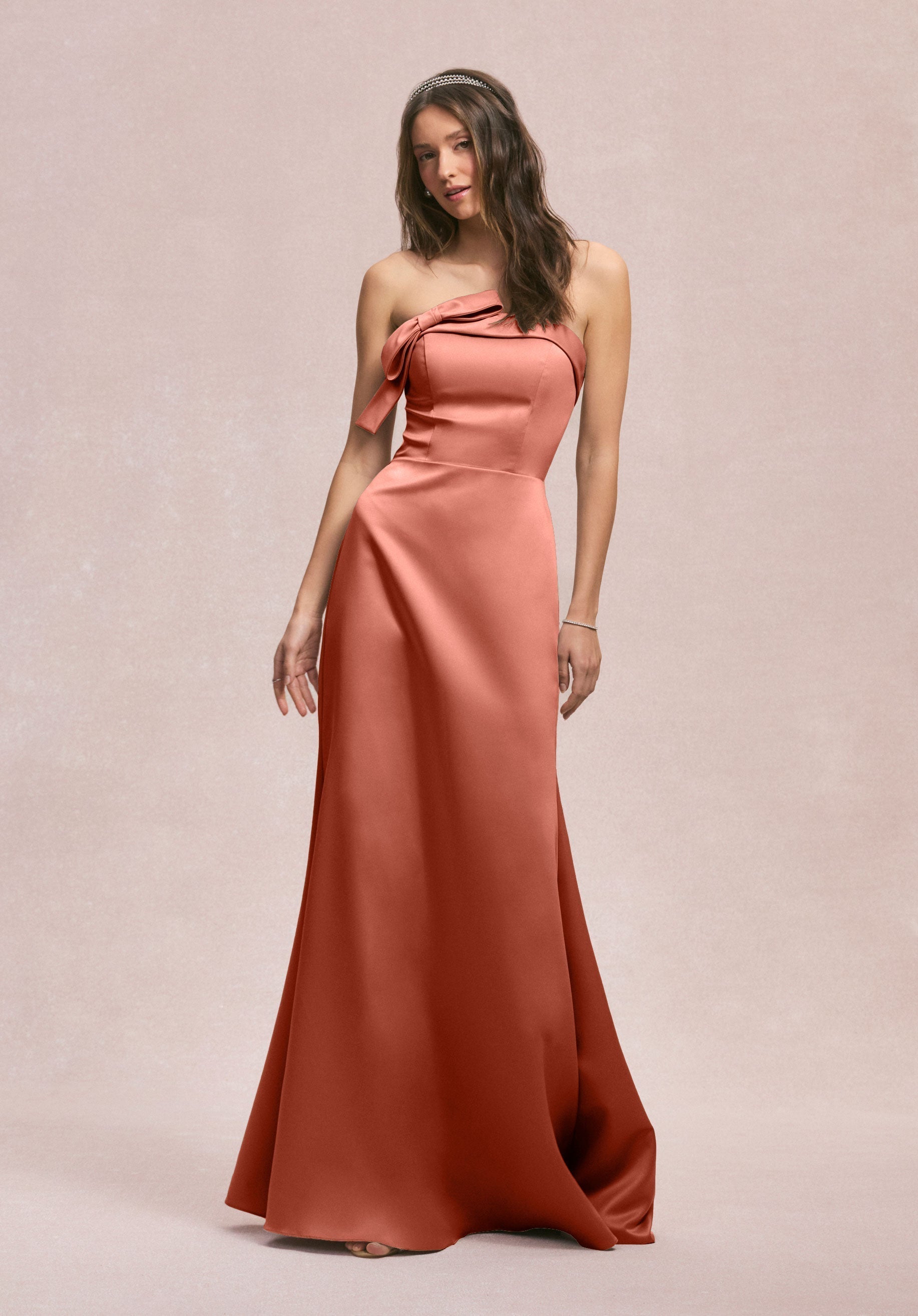 Formal Dresses Evening Long Formal Fitted Dress Spice-Satin-31246-Fitted