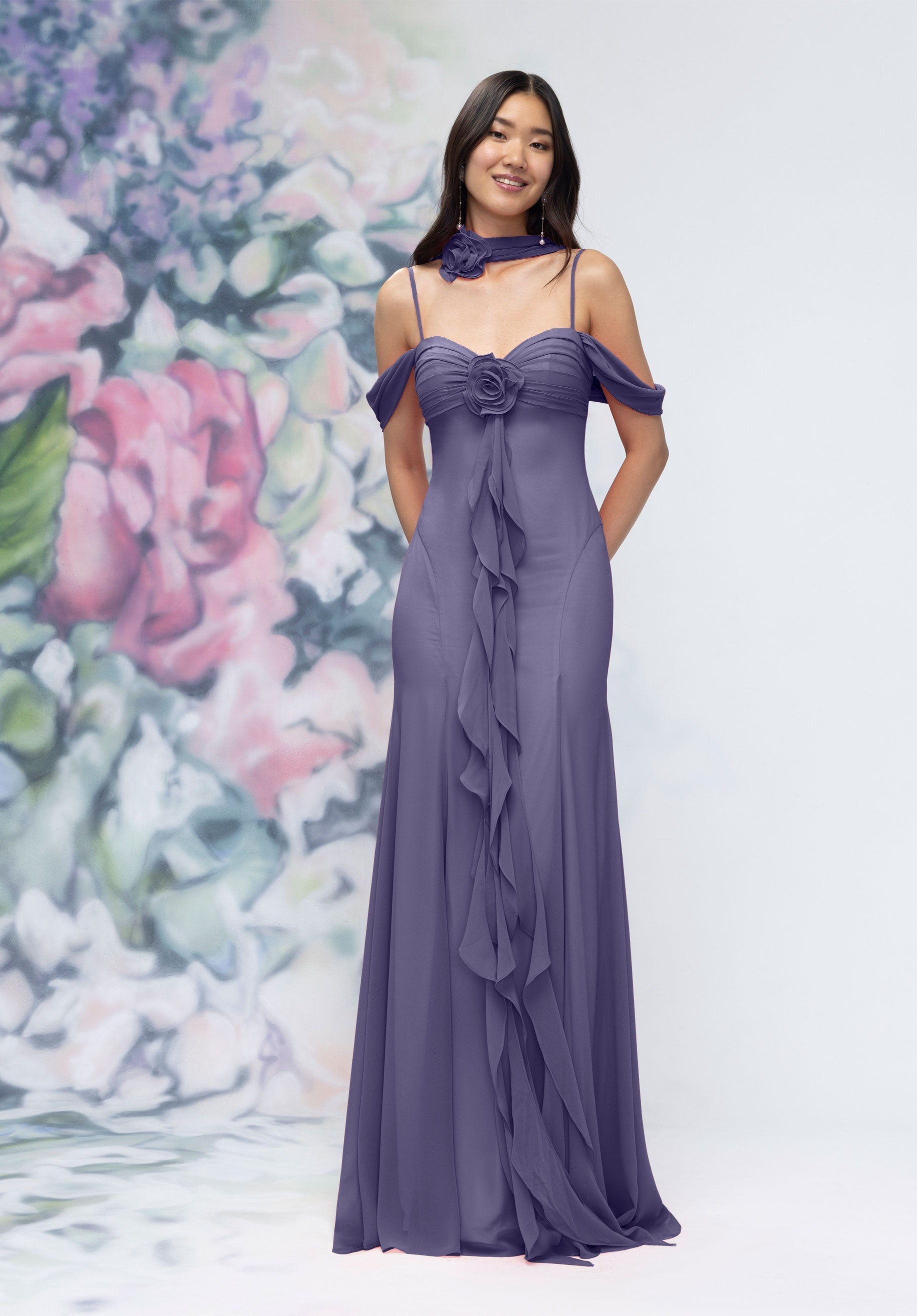 Formal Dresses Formal Long Ruffle Floral Dress Storm-Chiffon-3030000-Ruffle
