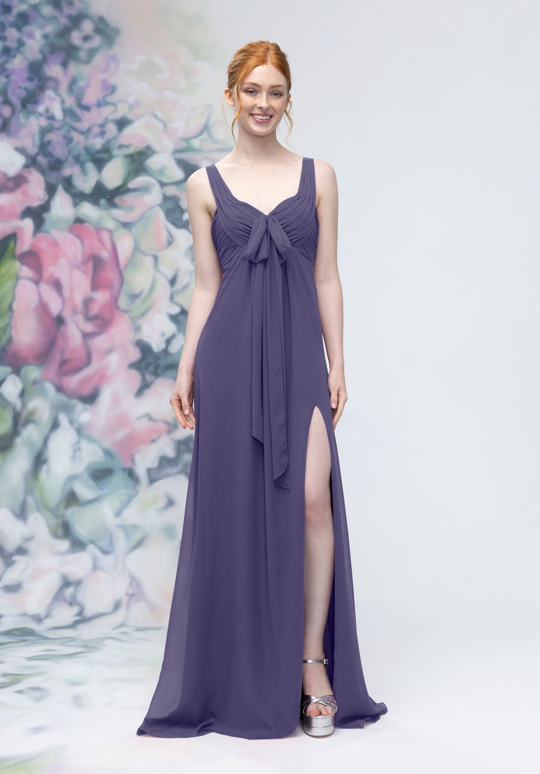 Formal Dresses A Line Formal Long Slit Dress Storm-Chiffon-3030009-Pleated