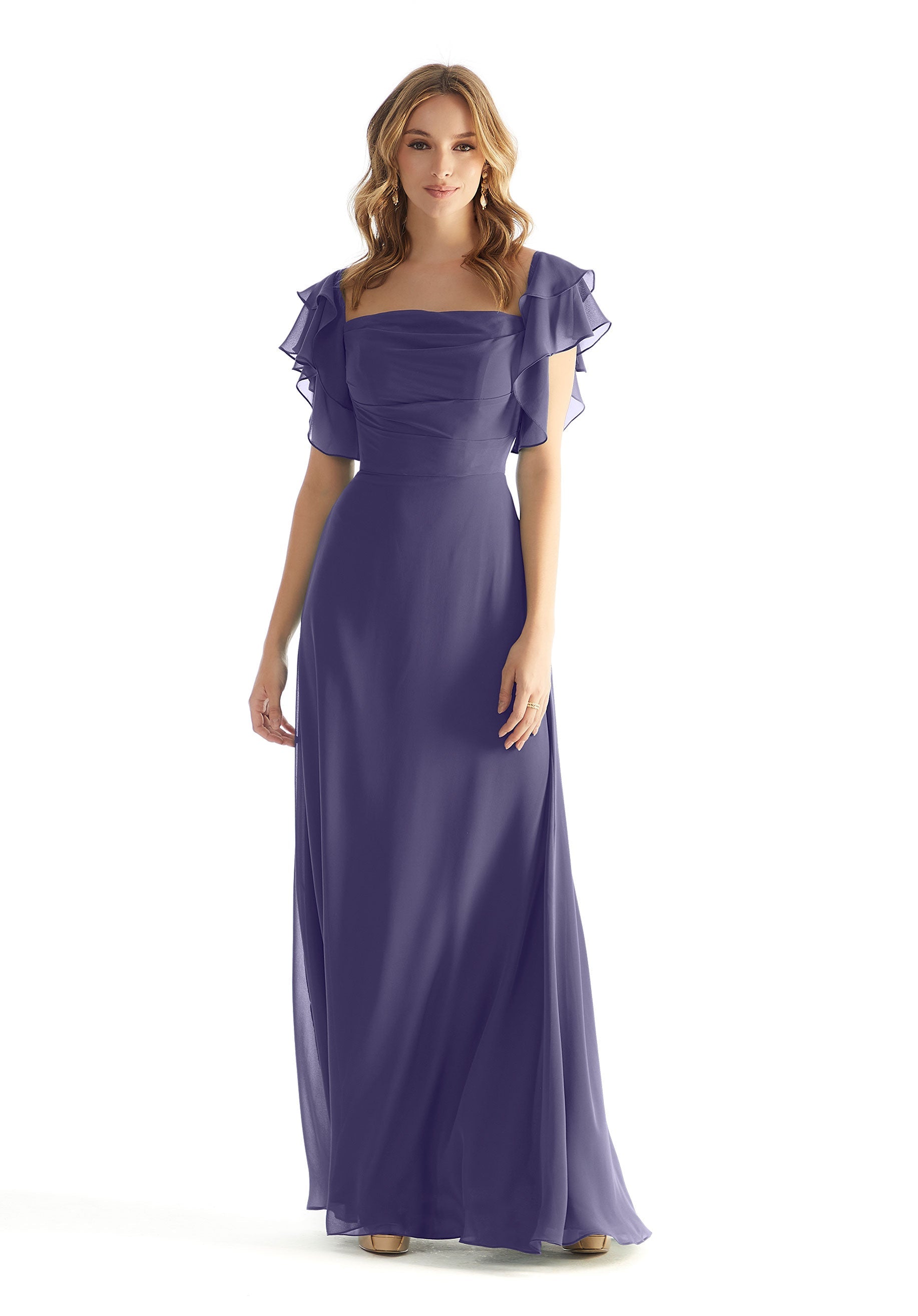 Formal Dresses Formal A Line Ruffle Long Evening Dress Storm-Chiffon-31227-Ruffle