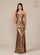 Prom Dresses Long Metallic Fitted Prom Dress Gold