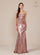 Prom Dresses Long Metallic Fitted Prom Dress Rose Gold