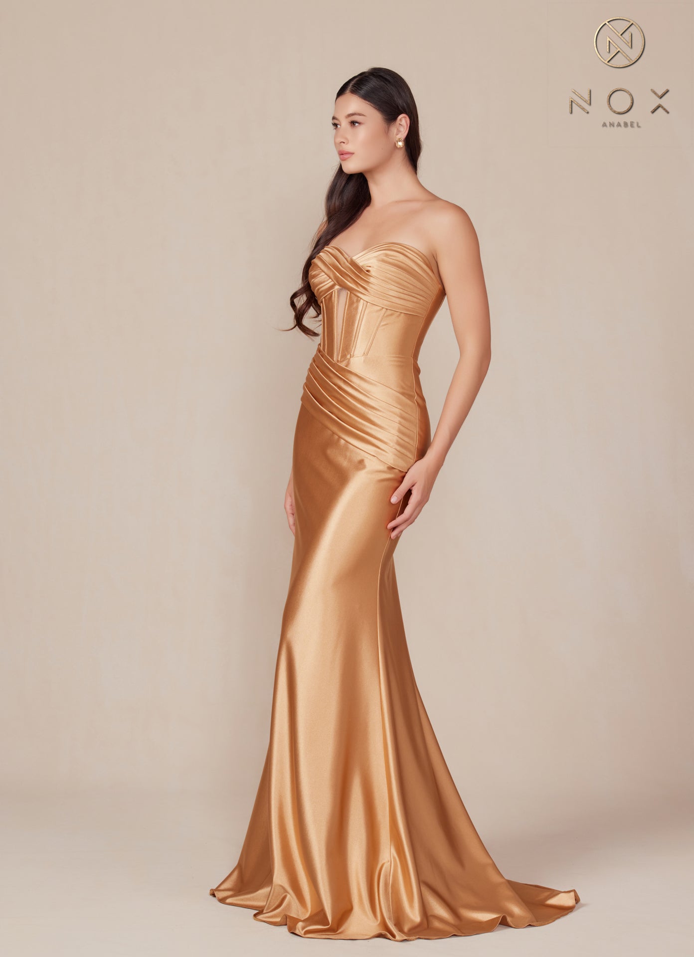 Prom Dresses Long Fitted Evening Prom Dress Gold