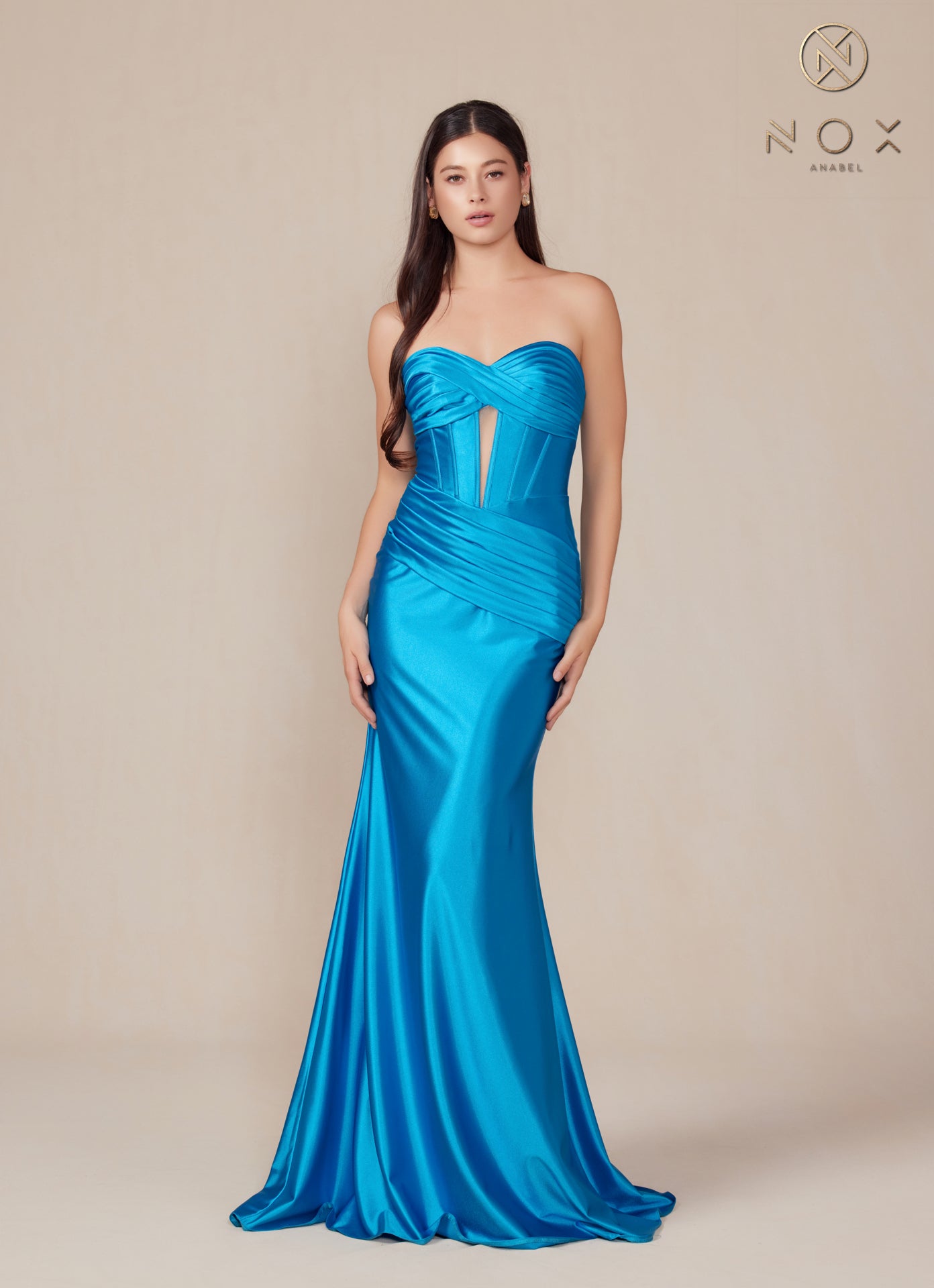 Prom Dresses Long Fitted Evening Prom Dress Ocean Blue