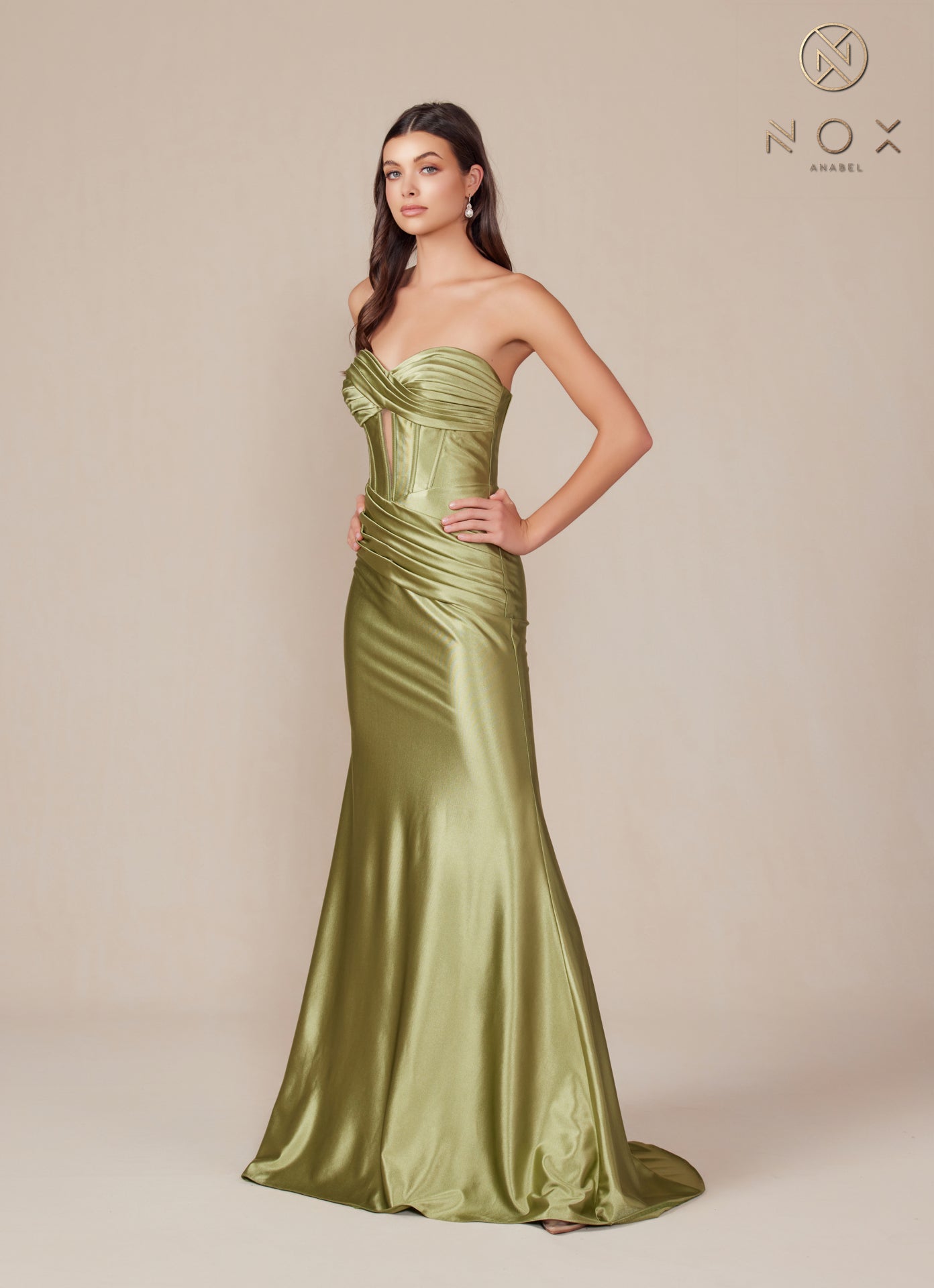 Prom Dresses Long Fitted Evening Prom Dress Sage Green