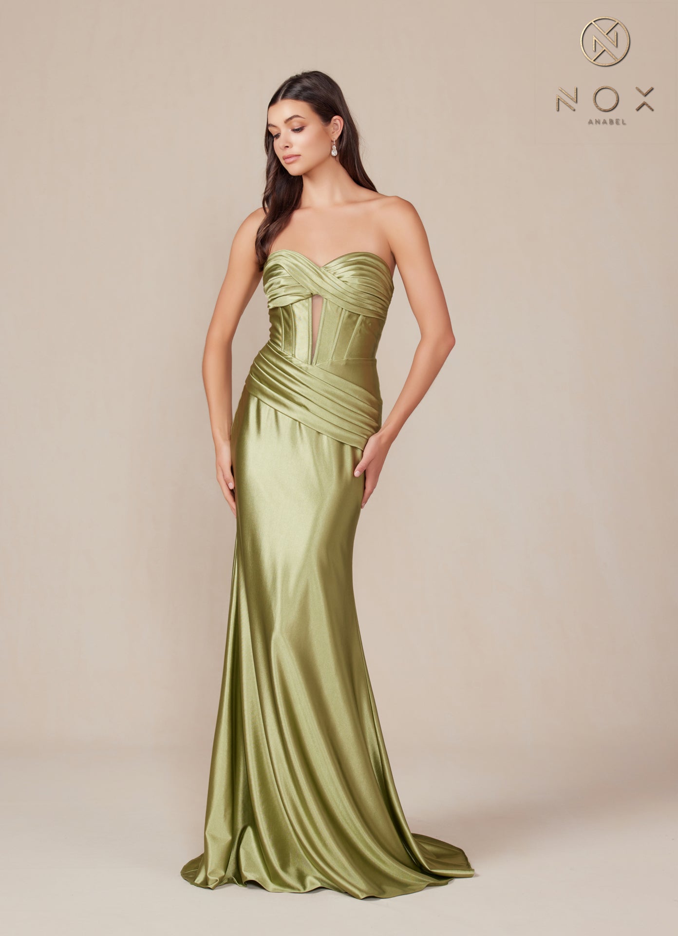 Prom Dresses Long Fitted Evening Prom Dress Sage Green