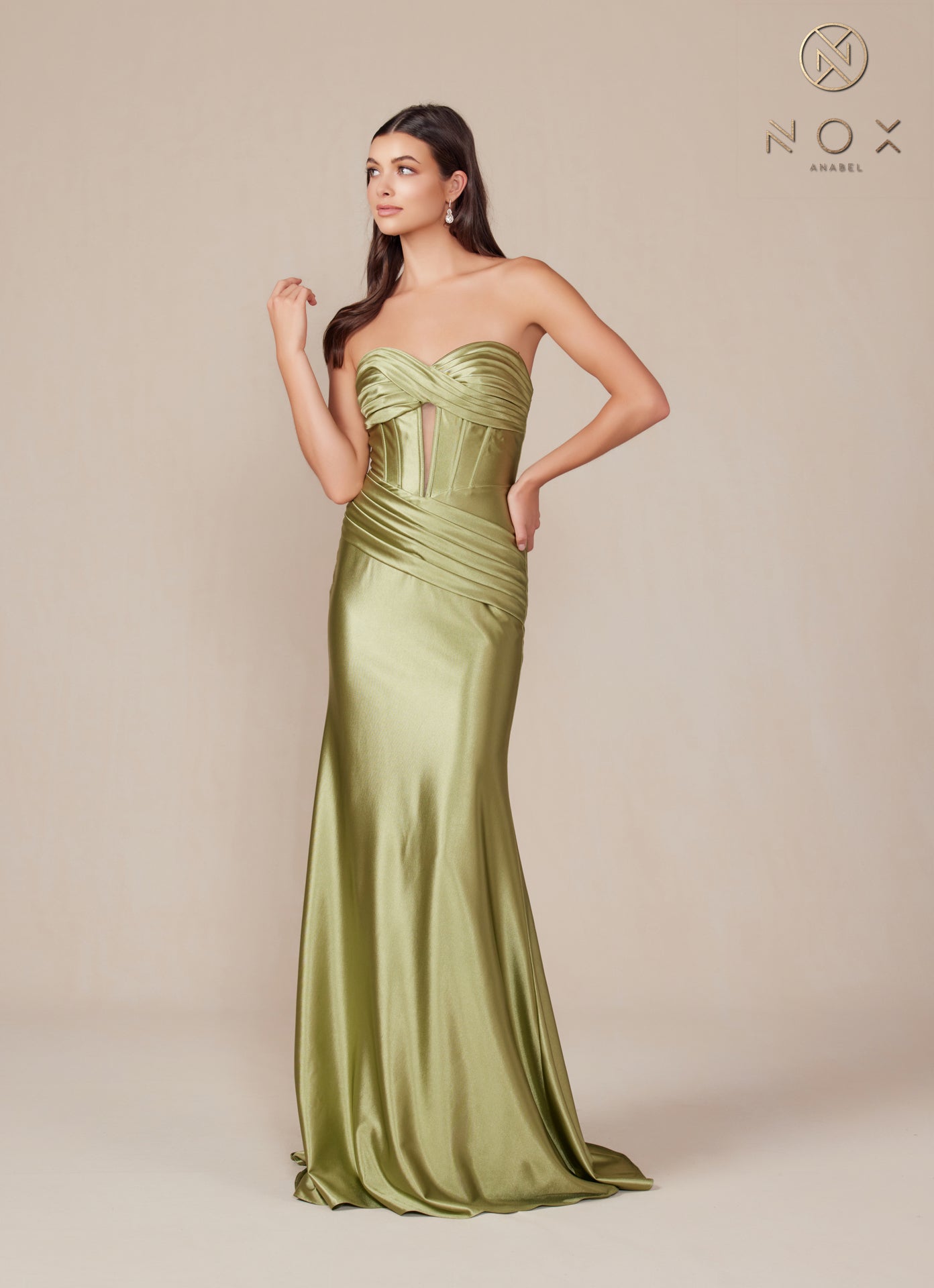 Prom Dresses Long Fitted Evening Prom Dress Sage Green