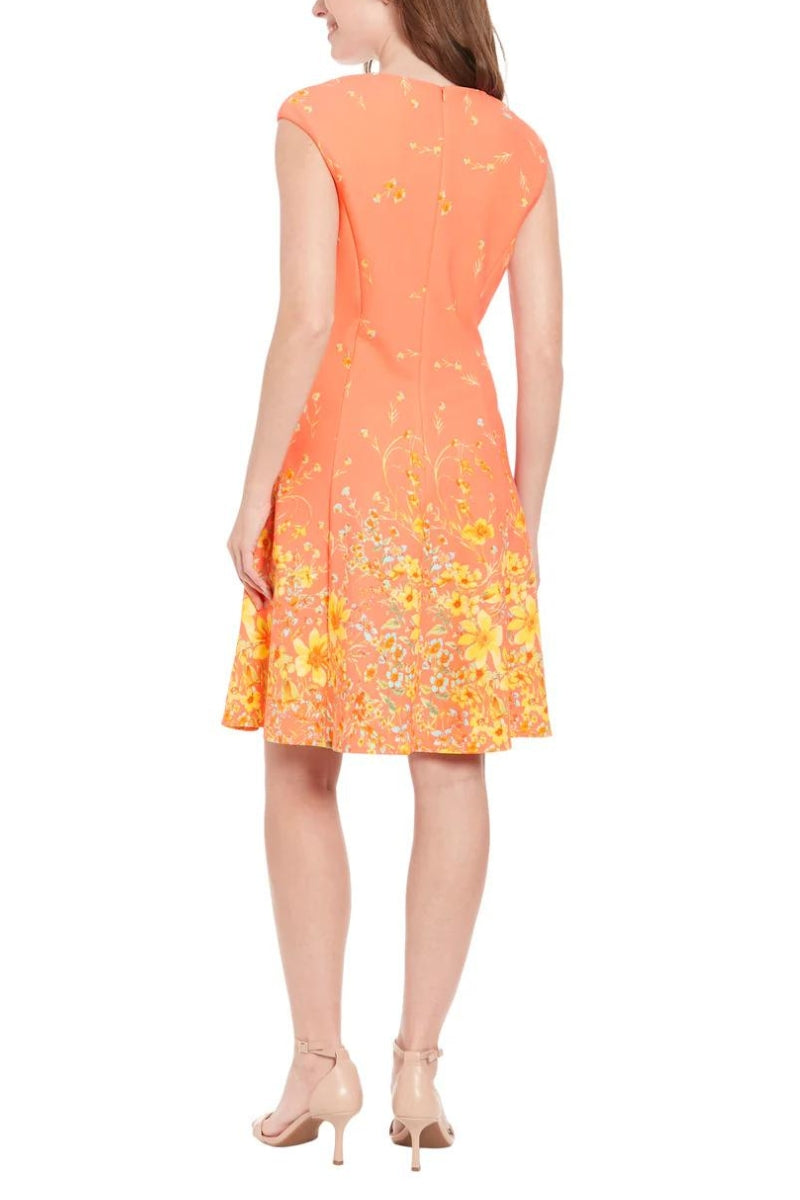 London Times T6103M Short Floral Print Cocktail Dress