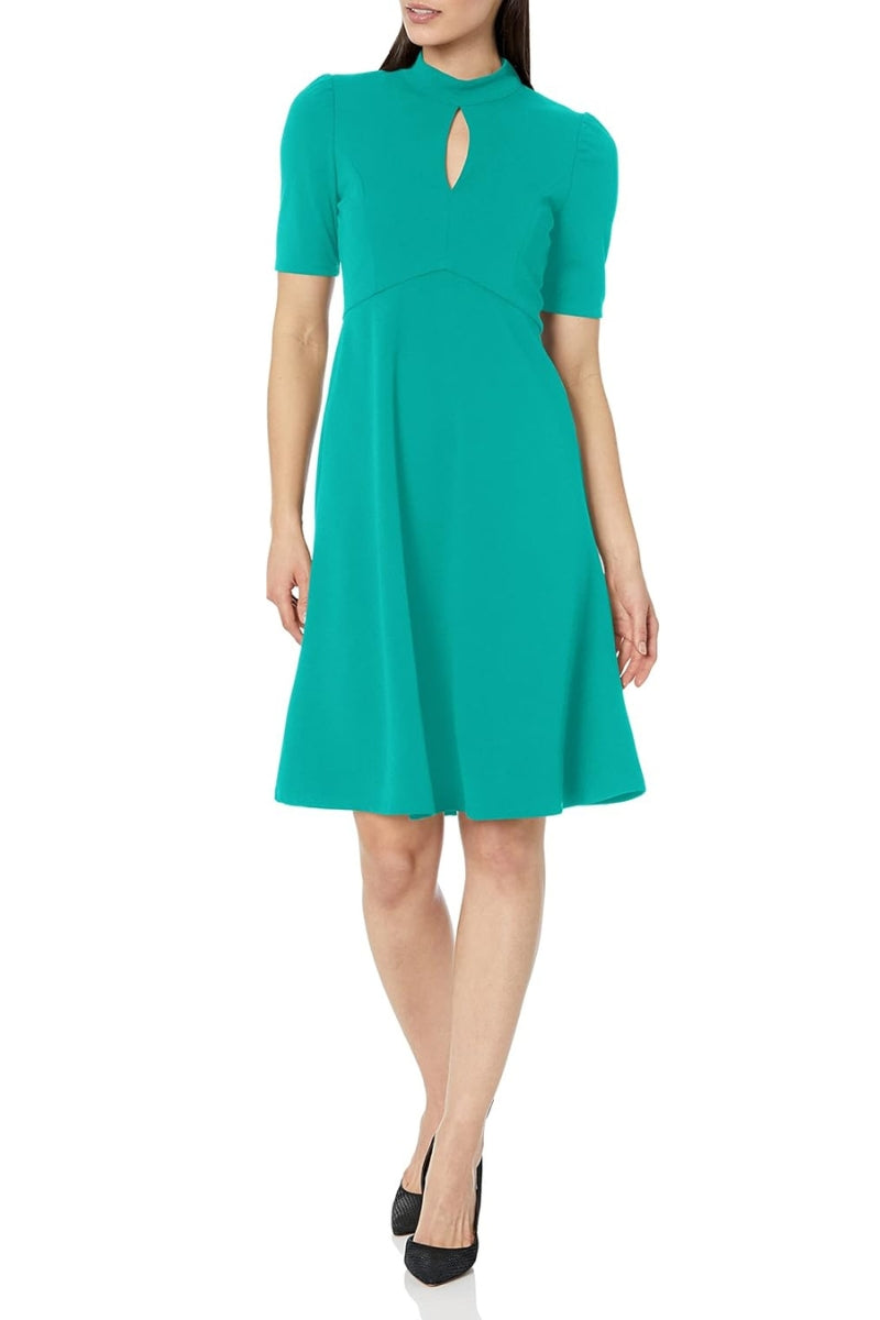 London Times T6478M Short Puff Sleeve Cocktail Dress