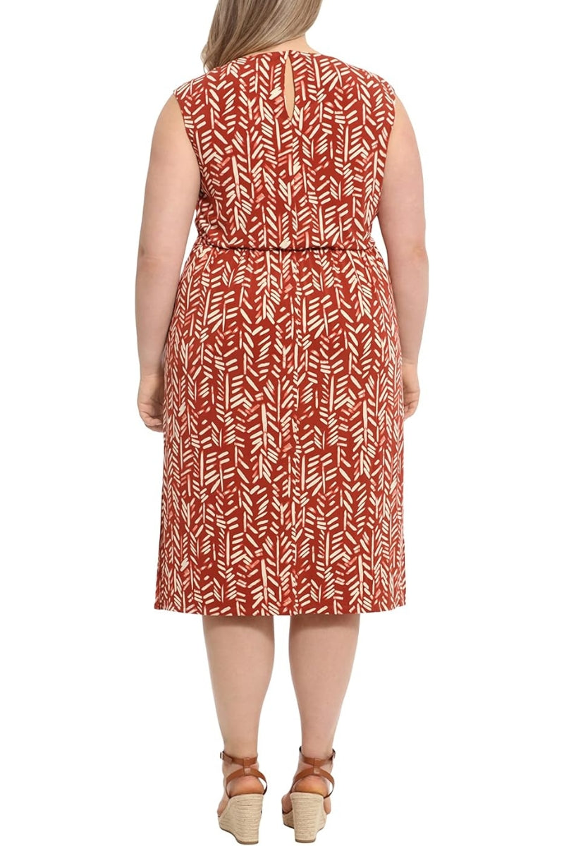 London Times T6872W Short Midi Length Cocktail Plus Size Dress