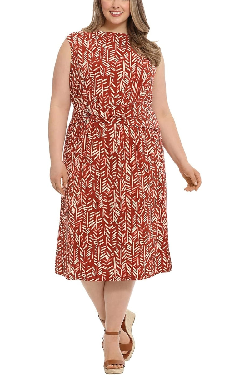 London Times T6872W Short Midi Length Cocktail Plus Size Dress