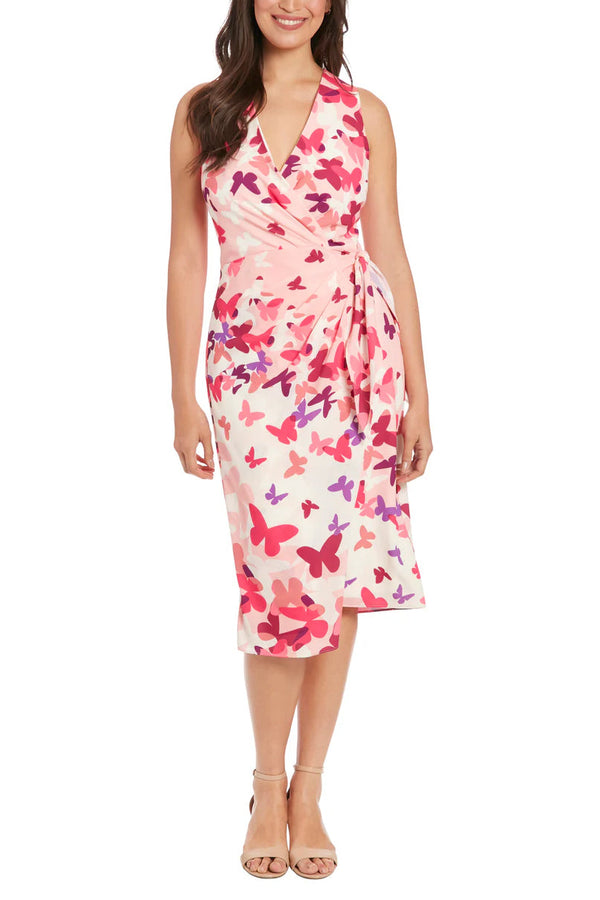 Cocktail Dresses Short Side Ruched Cocktail Dress PINK MULTI