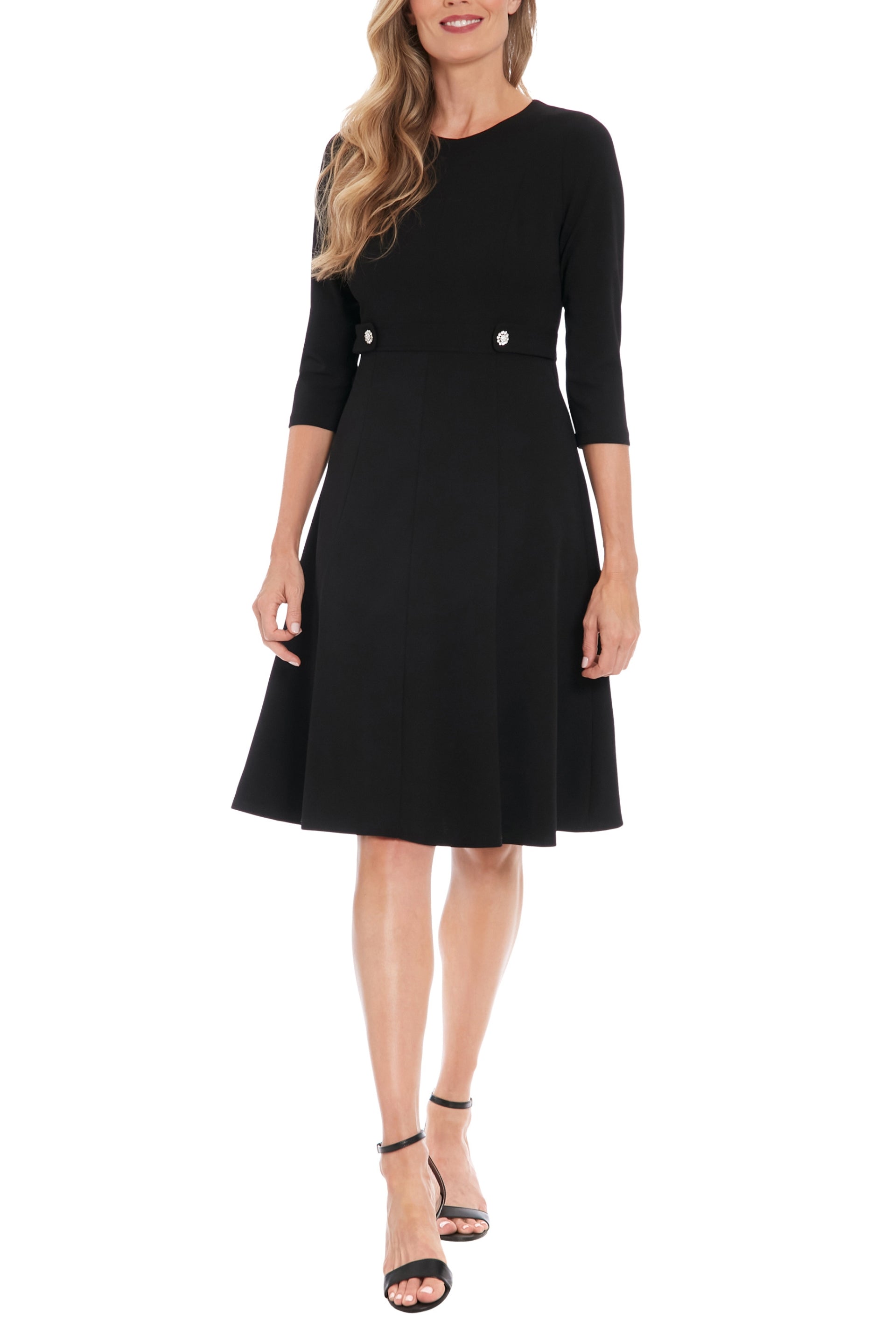 Crew High-Neck Knee-Length Crepe Cocktail A-Line London Times T7692M